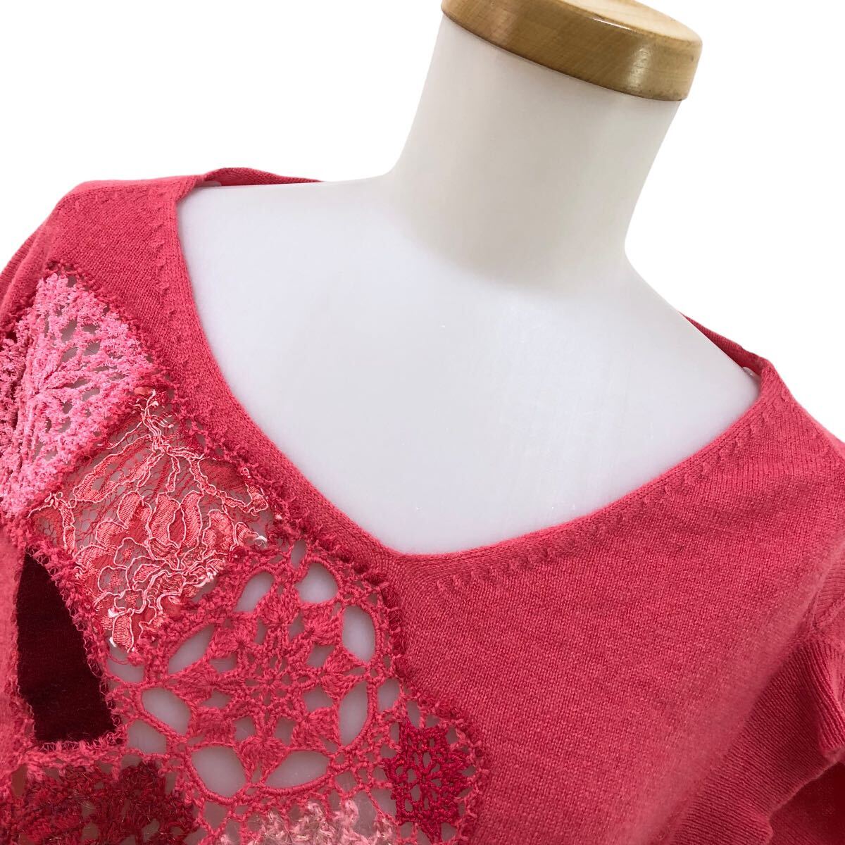 S203 TSUMORI CHISATO Tsumori Chisato knitted sweater short sleeves sweater knitted cashmere . wool wool . tops lady's 2 pink 