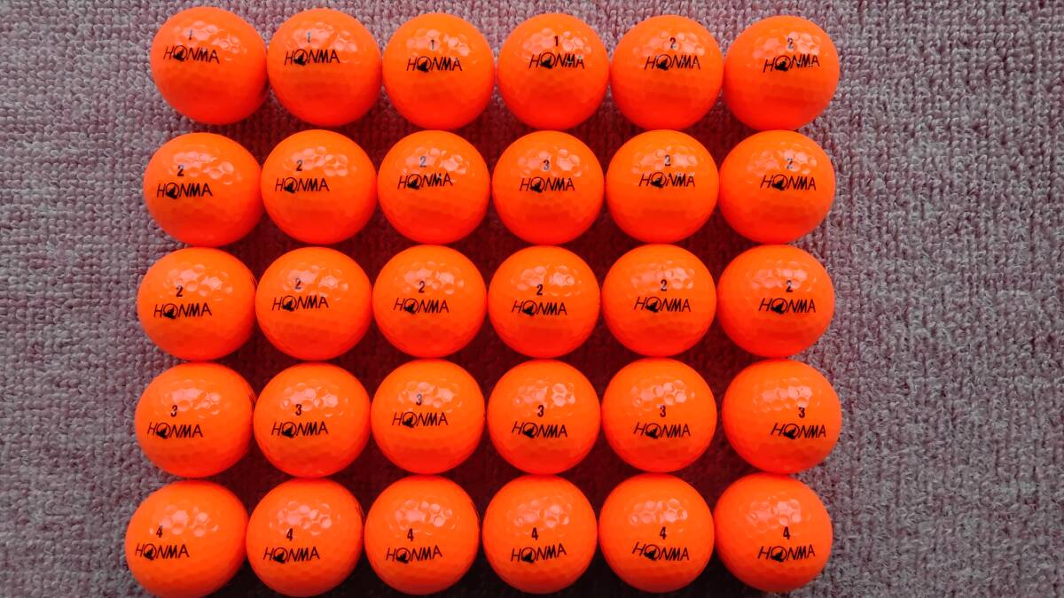 美品 ２０２２ HONMA ホンマゴルフ D−１ オレンジ ロストボール ３０個の画像1