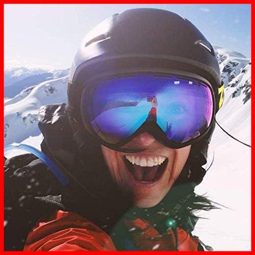 ★ブルー★ [] Maseira スキーゴーグル ダブルレンズ メガネ対応 スノーゴーグル スノーボードゴーグル 曇り止め スノボー_画像3