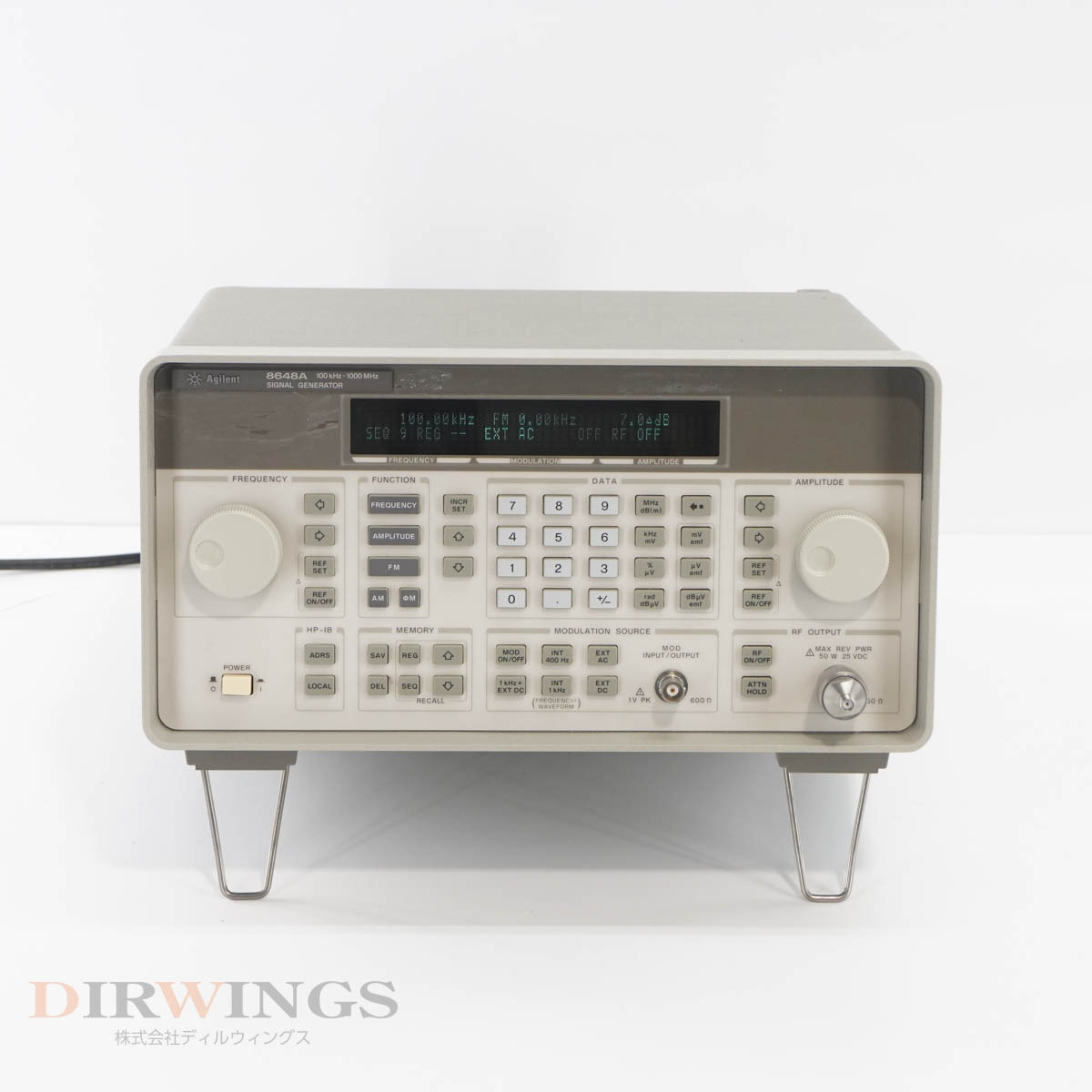 [DW] 8日保証 8648A ATO-16621 Agilent OPT 1E5 UK6 100kHz-1000MHz アジレント hp Keysight キーサイト SIGNAL GENERATOR...[05791-1419]の画像3