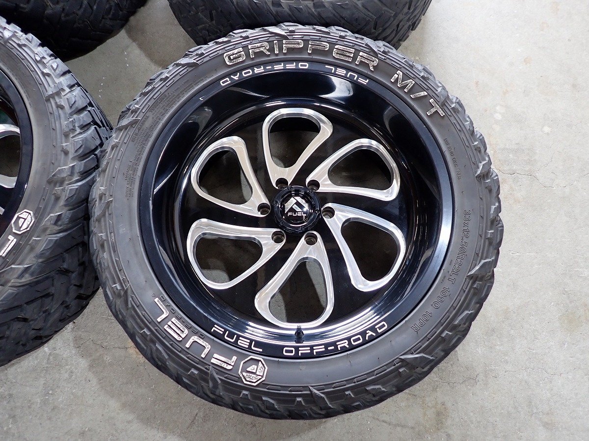 YS8155【送料無料33×12.50R22】FUEL OFF-ROAD D058 FLOW8 中古夏タイヤセット ●22×10J 139.7/6H ET-18●【個人宅配達不可】の画像2