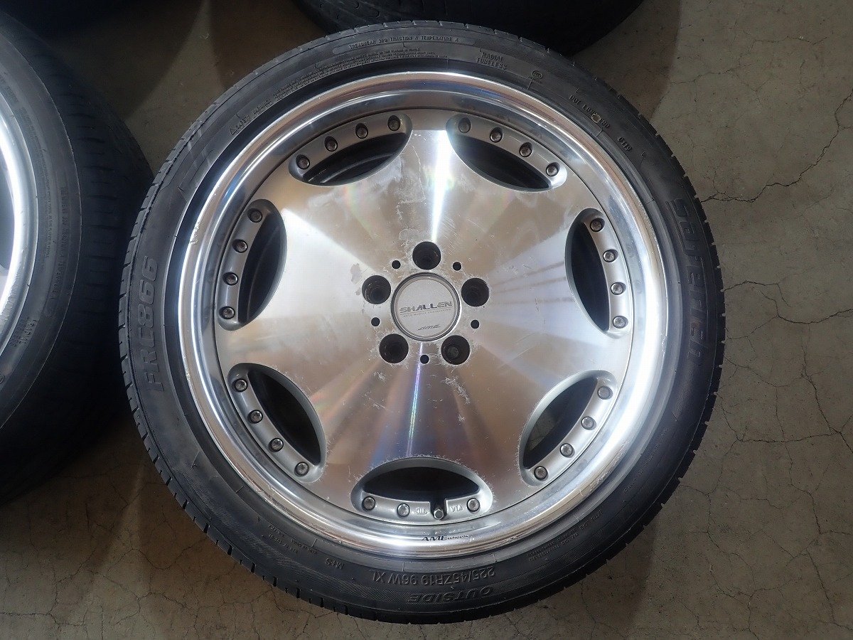 QR5589[ free shipping 225/45R19] Kyoho AME Shallen dish wheel Estima etc. summer tire aluminium set *19×8J 114.3/5H ET44*