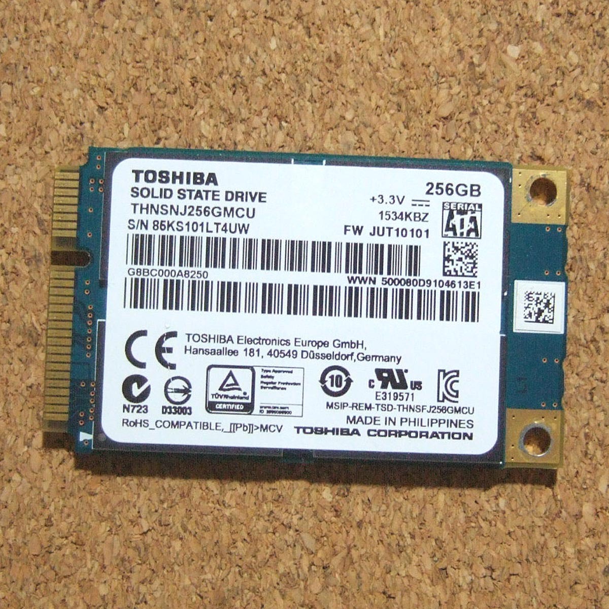 mSATA SSD 256GB 東芝　Toshiba　動作良好・中古品　(3)_画像1