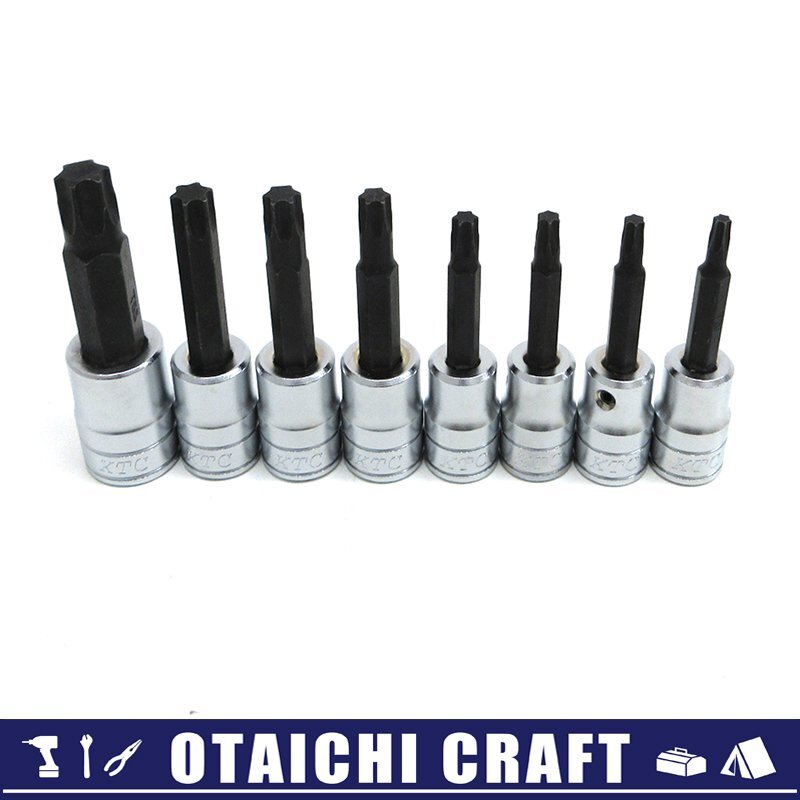 【中古】KTC(ケーティーシー) 3/8(9.5sq) T型トルクスビットソケット BT3シリーズ 8個セット｜T20-T55【/D20179900035417D/】の画像1