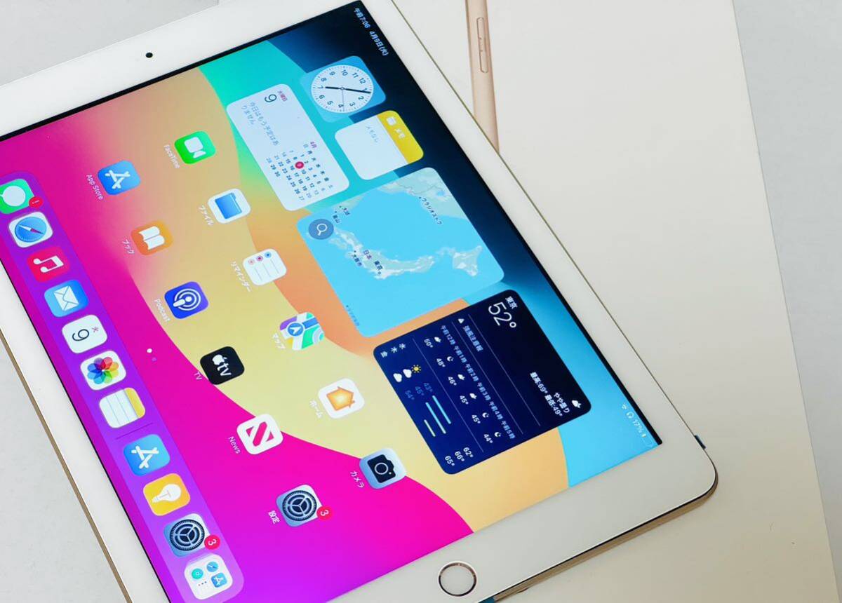 【美品訳有】 128GB iPad5 第5世代 iPad 5 ○判定 白ロム ゴールド 箱付き タブレットAppleの画像1