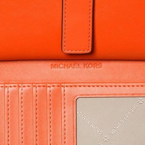 【新品 未使用 正規品】マイケルコース MICHAEL KORS JET SET TRAVEL ダブルジップ 長財布 レディース ウォレット オレンジ系 MK-221