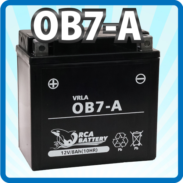 バイク バッテリー OB7-A 充電・液注入済み (互換: YB7-A 12N7-4A GM7Z-4A FB7-A) 1年保証 送料無料（沖縄除く） GN125E GS125E バーディDX_画像1