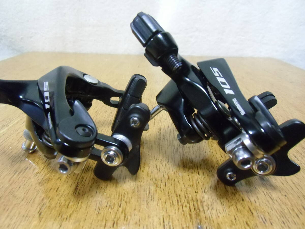 Shimano 105 R7000 2x11 ブラック セット （▼クランクだけ廉価なFC-RS510）中古_ブレーキの状態