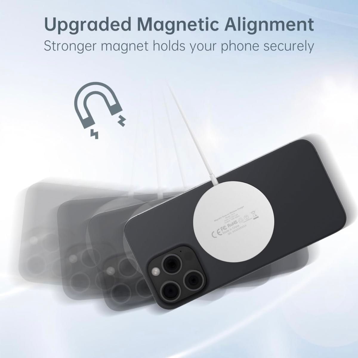 磁気 ワイヤレス充電器 iPhone Mag充電器 USB C PSE認証