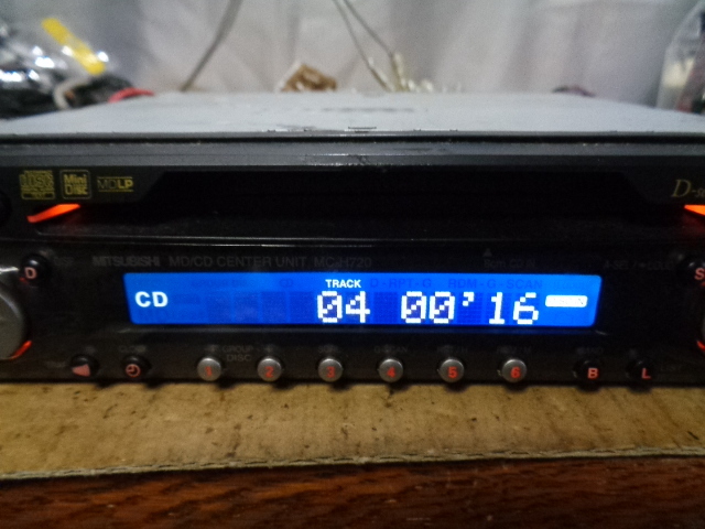 [D12] 希少 当時物 1DIN CD MD ラジオ チューナー デッキ 三菱 スバル D-series MC-H720FJの画像3