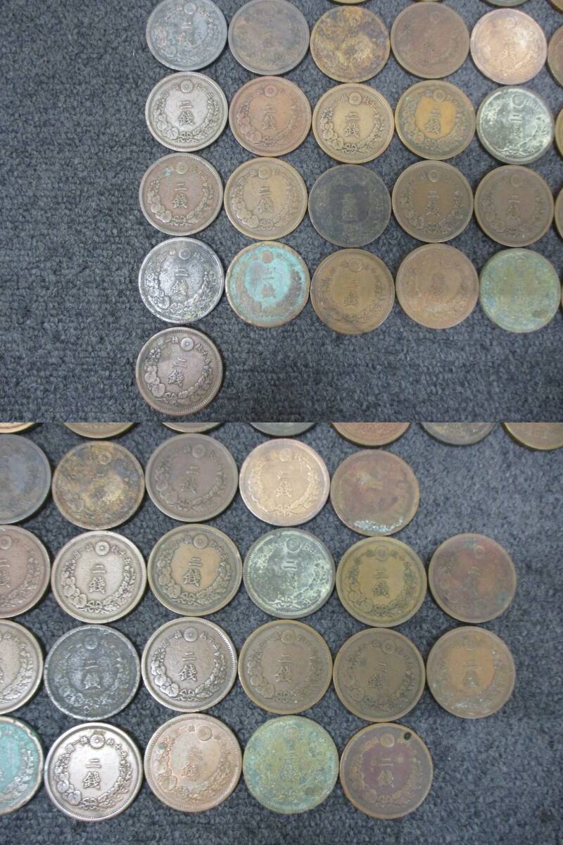 □39707□古銭/硬貨/コイン　2銭銅貨　52枚　おまとめ_画像4