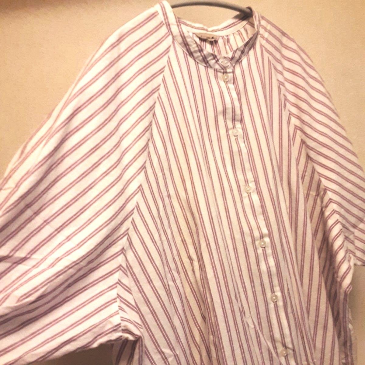 超美品【 Samansa Mos2 】 ロングシャツ ストライプシャツ チュニック