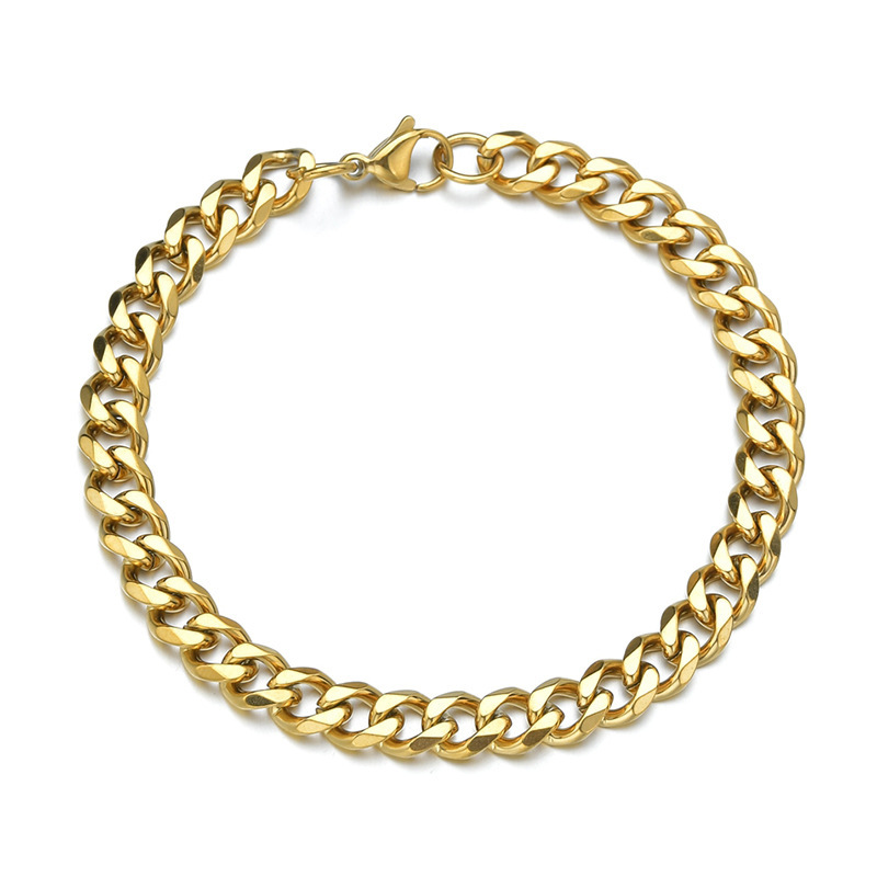 Bracelet 18k Gold Plated 鍍金 22cm 金 チェーン ブレスレット ゴールド メンズ レディース 302の画像1