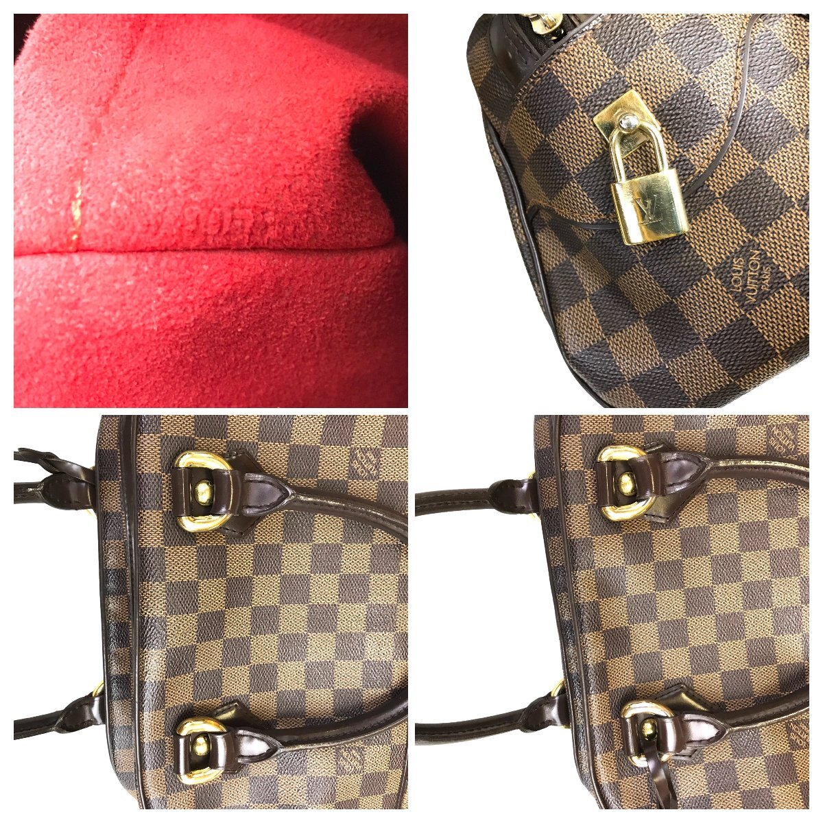 【１円～】ルイヴィトン LOUIS VUITTON バッグ ハンドバッグ ドゥオモ ダミエ N60008 CA0056 レザー ブラウン 中古_画像8