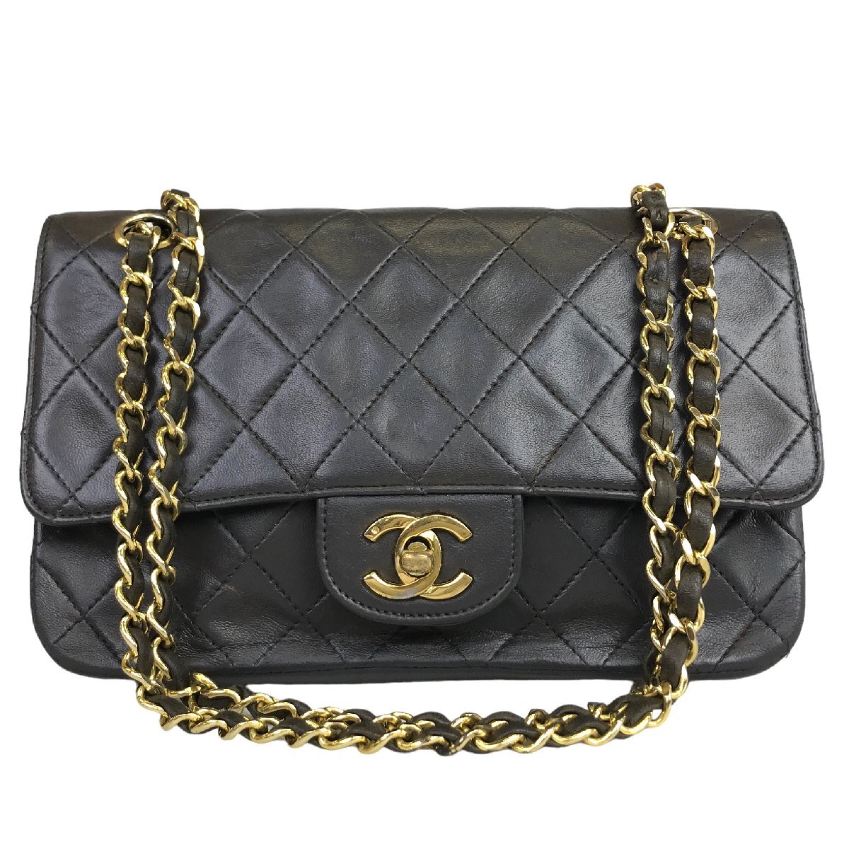 【1円～】シャネル CHANEL バッグ ショルダーバッグ マトラッセ ココマーク ターンロック ラムスキン ダブルチェーン 中古