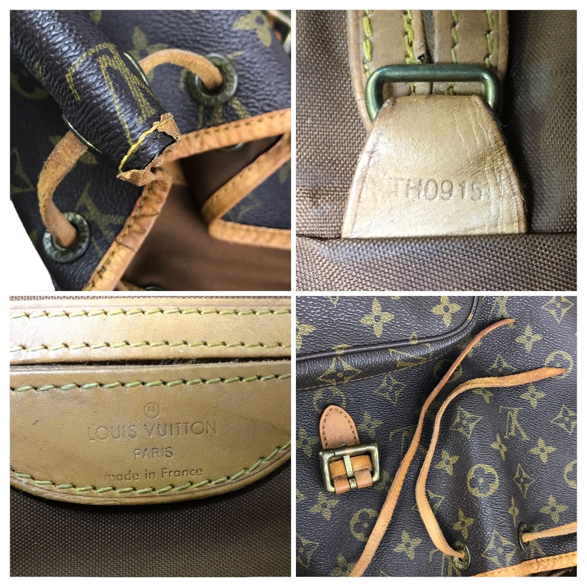 1円～ ルイヴィトン LOUIS VUITTON バッグ リュックサック バックパック モノグラム モンスリGM M51135 TH0915 レザー PVC 中古