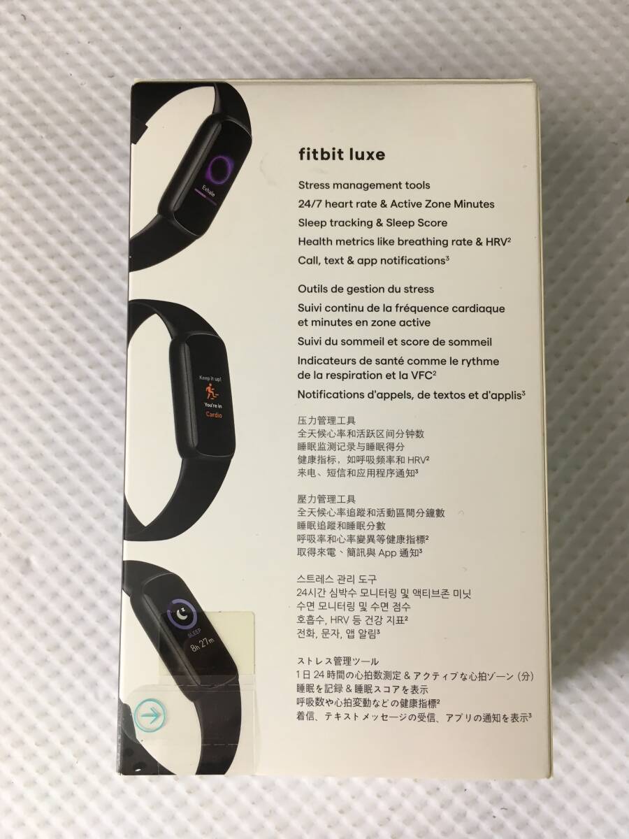 siQ449* 送料無料 未開封 fitbit スマートウォッチ luxe FB422 グラファイト ステンレススチールケース＆ブラックベルトの画像2