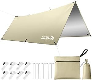 OUTDOORMASTER防水タープ テント キャンプ タープ 日除け 遮熱 遮光 軽量 UPF50+ 紫外線カット 3000ｍｍの画像1