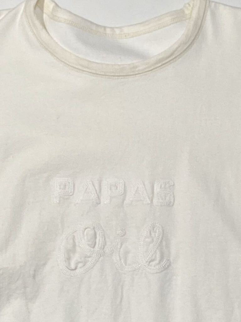 ◆Papas/パパス/ダブルフェイス/Tシャツ /スウェット感覚/半袖 /肉厚/ゆったり/ロゴ/生成系/メンズ/sizeLの画像5