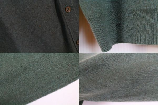 Gentleman's Cashmere カーディガン トップス 長袖 ニット Vネック 伊勢丹 無地 L 薄緑 グリーン メンズ [605834]_画像5