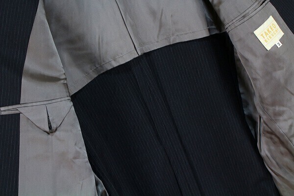 TAKEO KIKUCHI タケオキクチ スーツ ジャケット テーラード S3B パンツ ビジネス 日本製 ストライプ 2 黒 ブラック メンズ [851599]の画像6