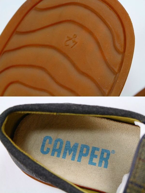 カンペール CAMPER 箱付 綺麗め シューズ スニーカー スリッポン くつ 靴 カジュアル 布 42 チェック メンズ [868602]_画像9