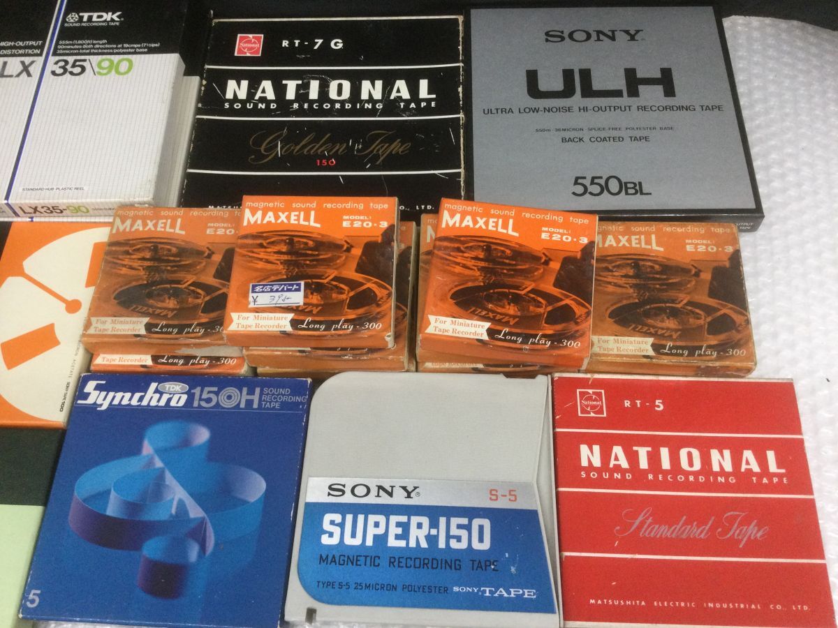 D049-80【使用済みオープンテープリールまとめ】ソニー/ナショナル/TDK/MAXELL/富士フィルム/ULH 550BL/RT-5/E20 3/LX35 90/RT-7G/他t_画像2