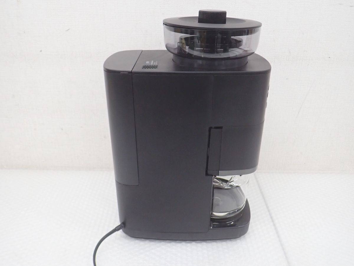 TK091-100 美品 2023年製 siroca シロカ コーン式全自動コーヒーメーカー カフェばこPRO CM-6C261(K) ブラックの画像7