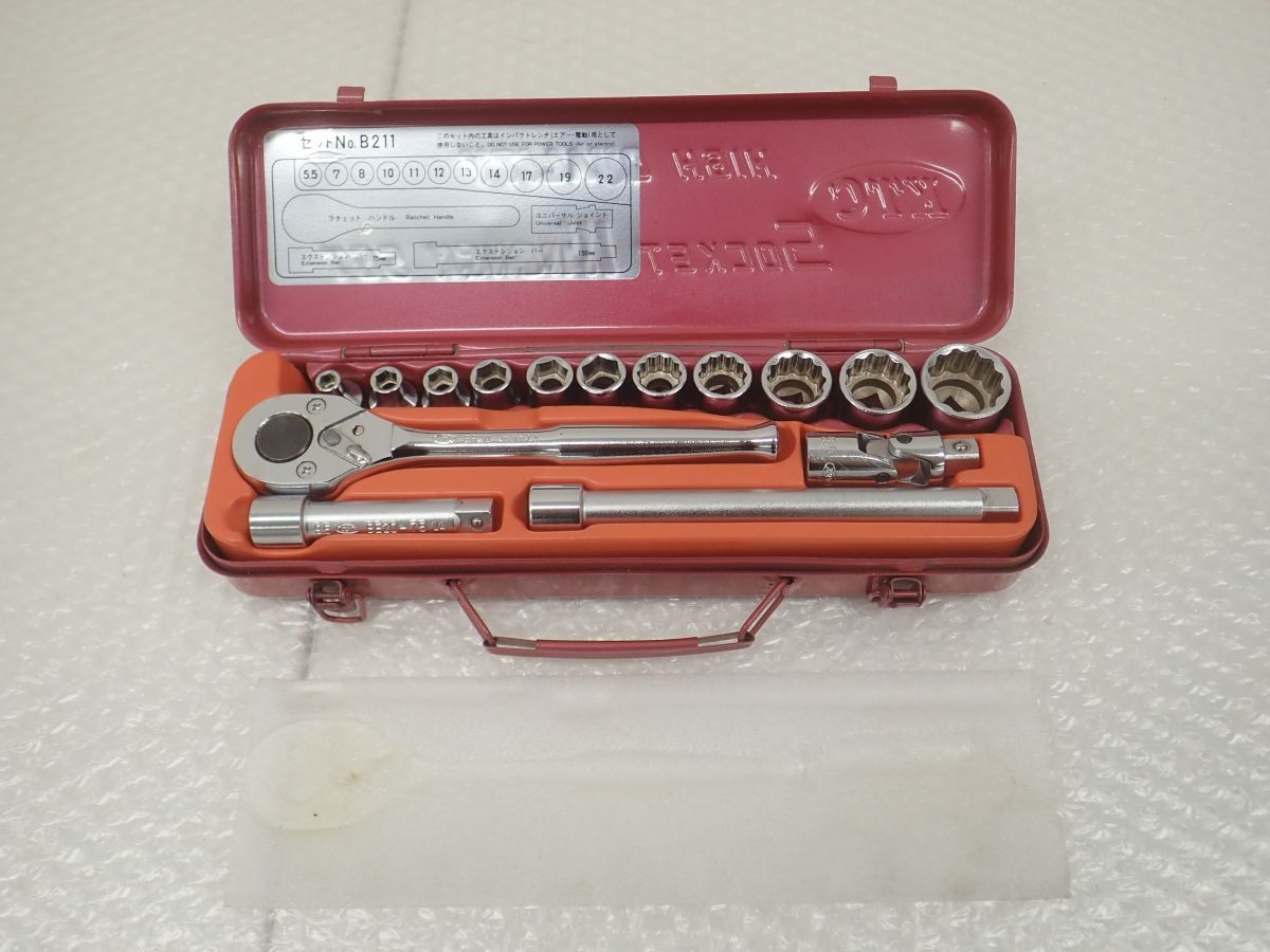 TK107-60 ① KTC  ケーティーシー 京都機械工業 工具 9.5sq.ソケットレンチセット SOCKET WRENCH SET B211の画像1