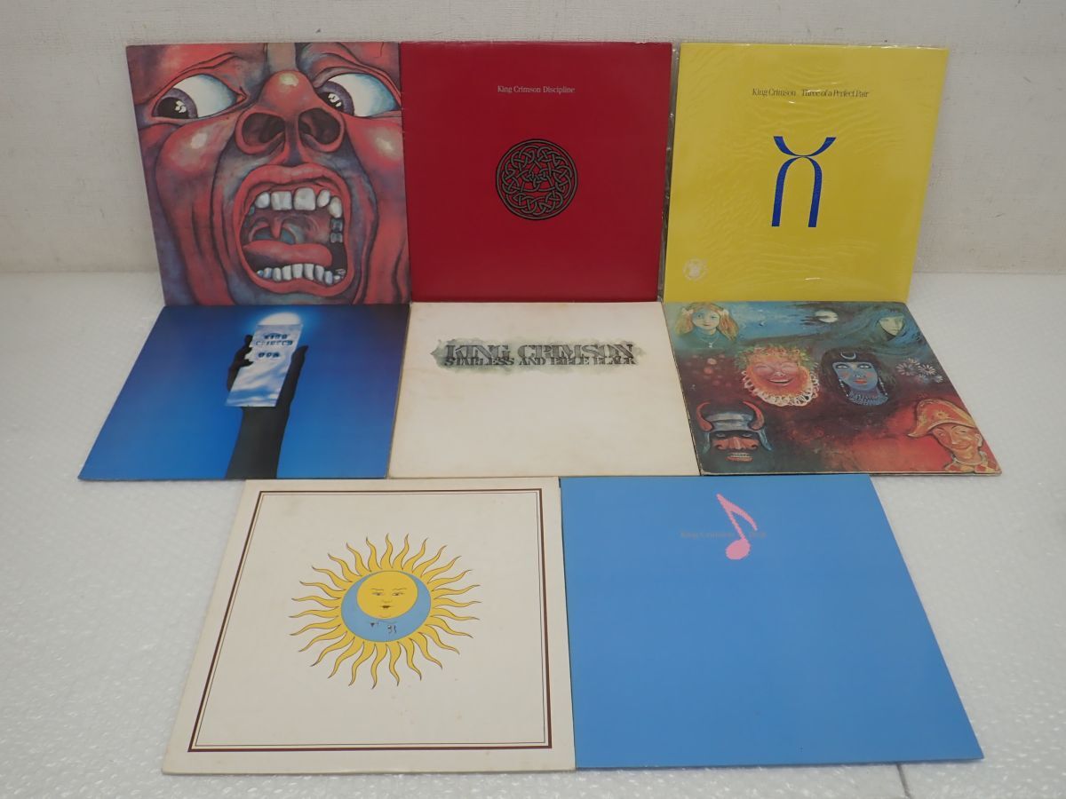 D398-80 34 LPレコード King Crimson キング・クリムゾン クリムゾンキングの宮殿/ポセイドンのめざめ/Beat/Discipline/USA/暗黒の世界の画像1