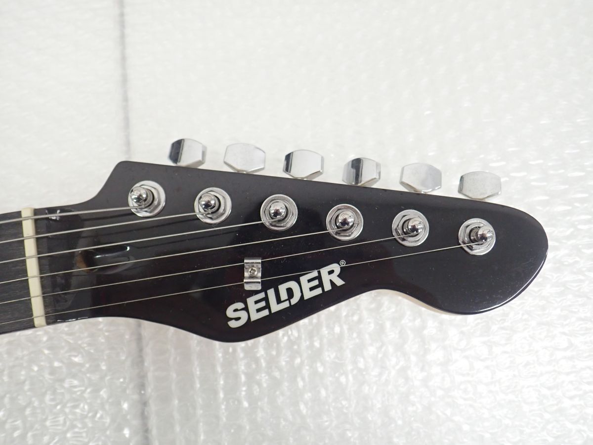 D482-160 ② SELDER セルダー エレキギター ストラトキャスタータイプ BLK/ブラック ソフトケース付き 音出し確認済みの画像4