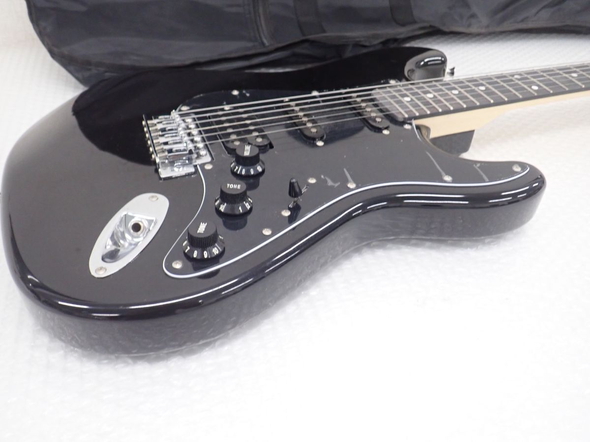 D482-160　② SELDER セルダー エレキギター ストラトキャスタータイプ　BLK/ブラック　ソフトケース付き　音出し確認済み_画像6