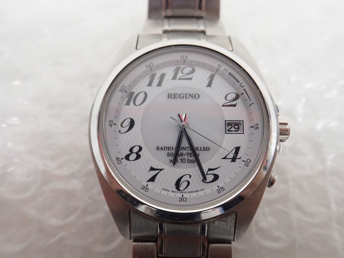 D534-60-M　CITIZEN シチズン REGUNO レグノ H415-S057515 電波ソーラー メンズ腕時計　中古稼働品　　レターパック_画像1