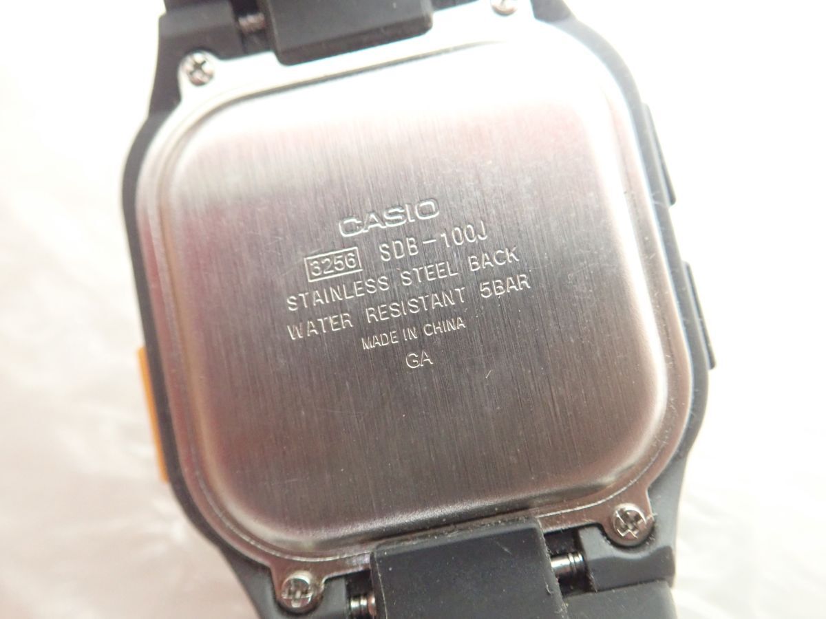 D518-60-M　CASIO カシオ　SPORTS GEAR SDB-100J　3256　メンズ腕時計 中古稼働品　スポーツギア　ランニング ウォーキング_画像8