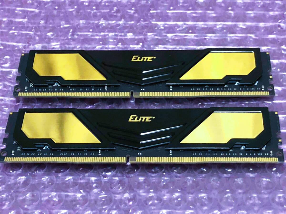 TEAMGROUP DDR4-2666 16GB 2枚セット 計32GB 中古品 型番：TPD4162666HC19BKの画像1