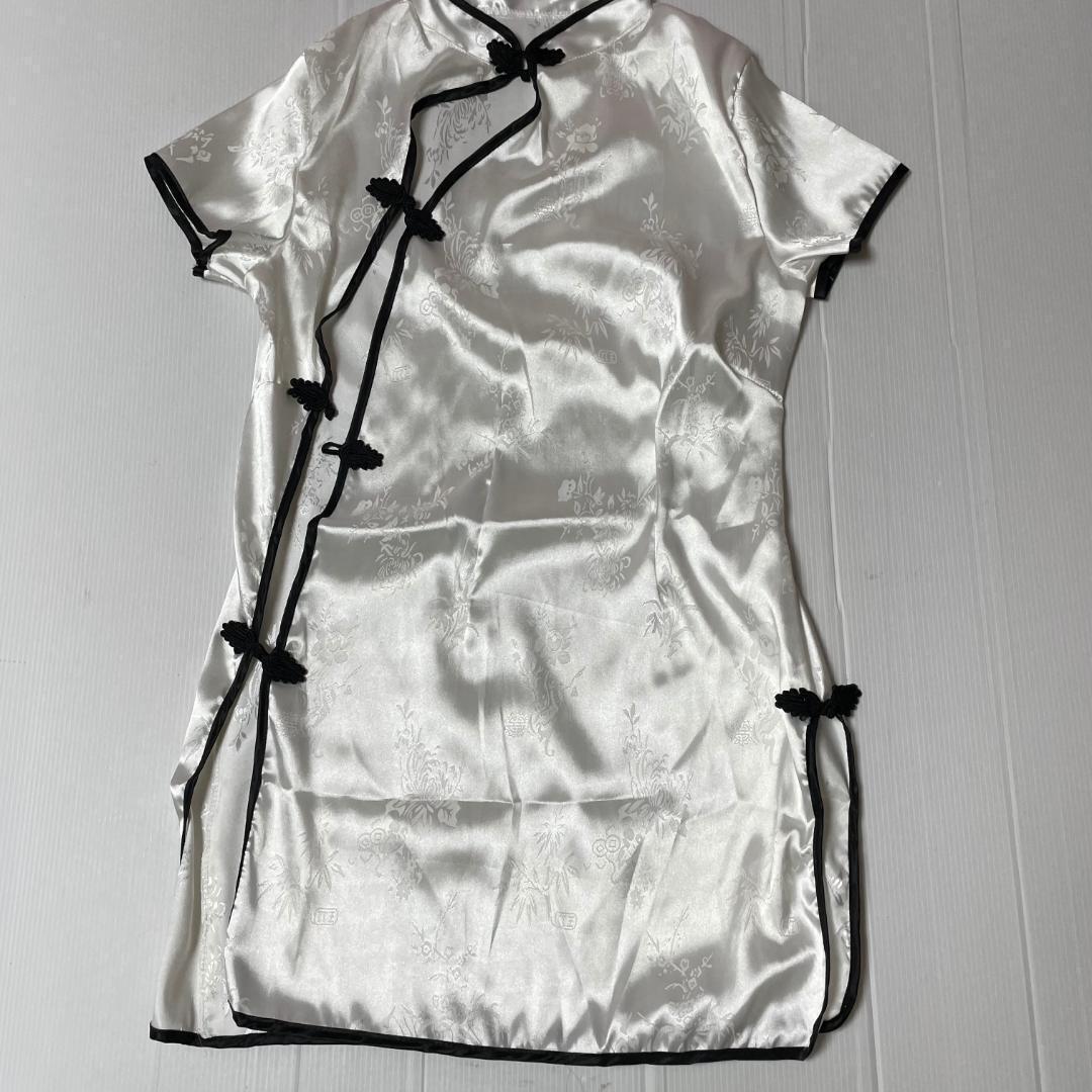 チャイナドレス ホワイト 白 ナイトウェア ルームウェア セクシーランジェリー コスプレ 衣装 スリット コスチューム EI31の画像6