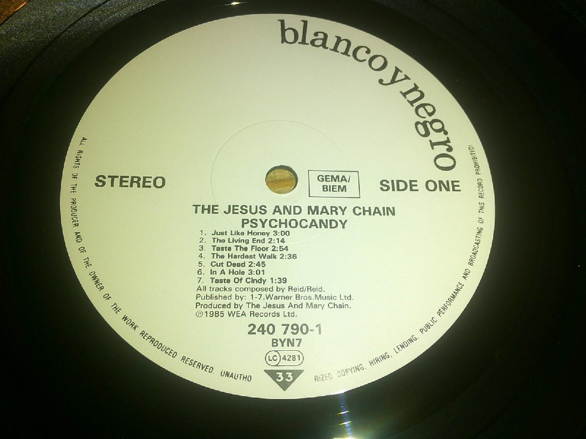 LP：THE JESUS AND MARY CHAIN PSYCHOCANDY ジーザス&メリーチェイン：ヨーロッパ盤の画像2