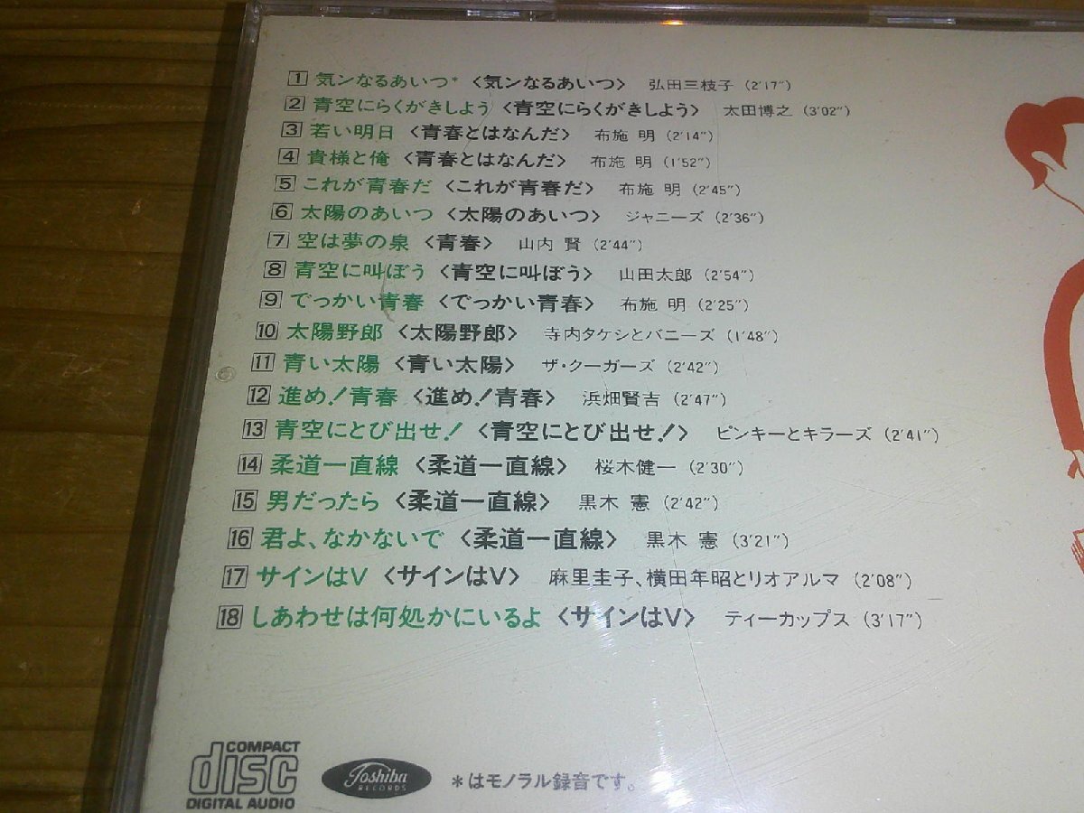 CD：懐かしの青春ドラマ主題歌集1 1964-1969 気ンなるあいつ：青春とはなんだ：太陽野郎：サインはV：他_画像2