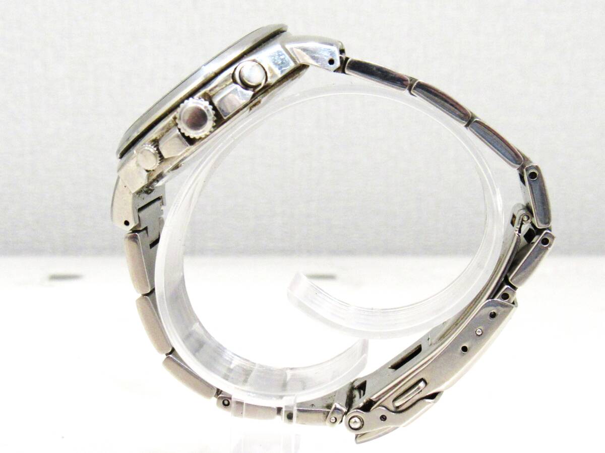 SEIKO セイコー クロノグラフ デイト 7T32-9000 クォーツ 腕時計 青文字盤 ベルト純正 不動品 ユーズド品 電池切れ kdKTの画像3
