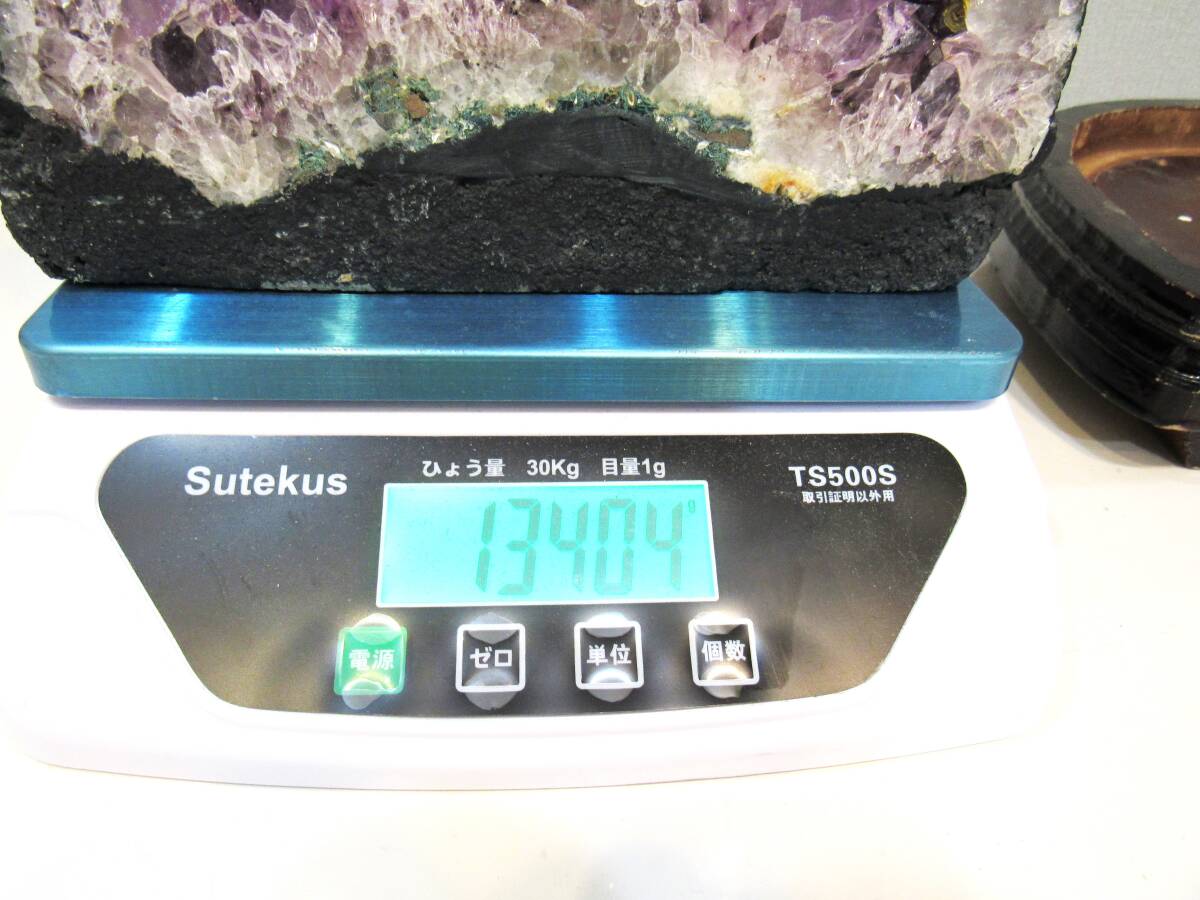 アメジスト クラスター ドームクラスター 紫水晶 原石 天然石 鑑賞石 パワーストーン 風水 約13kg kdKTの画像9