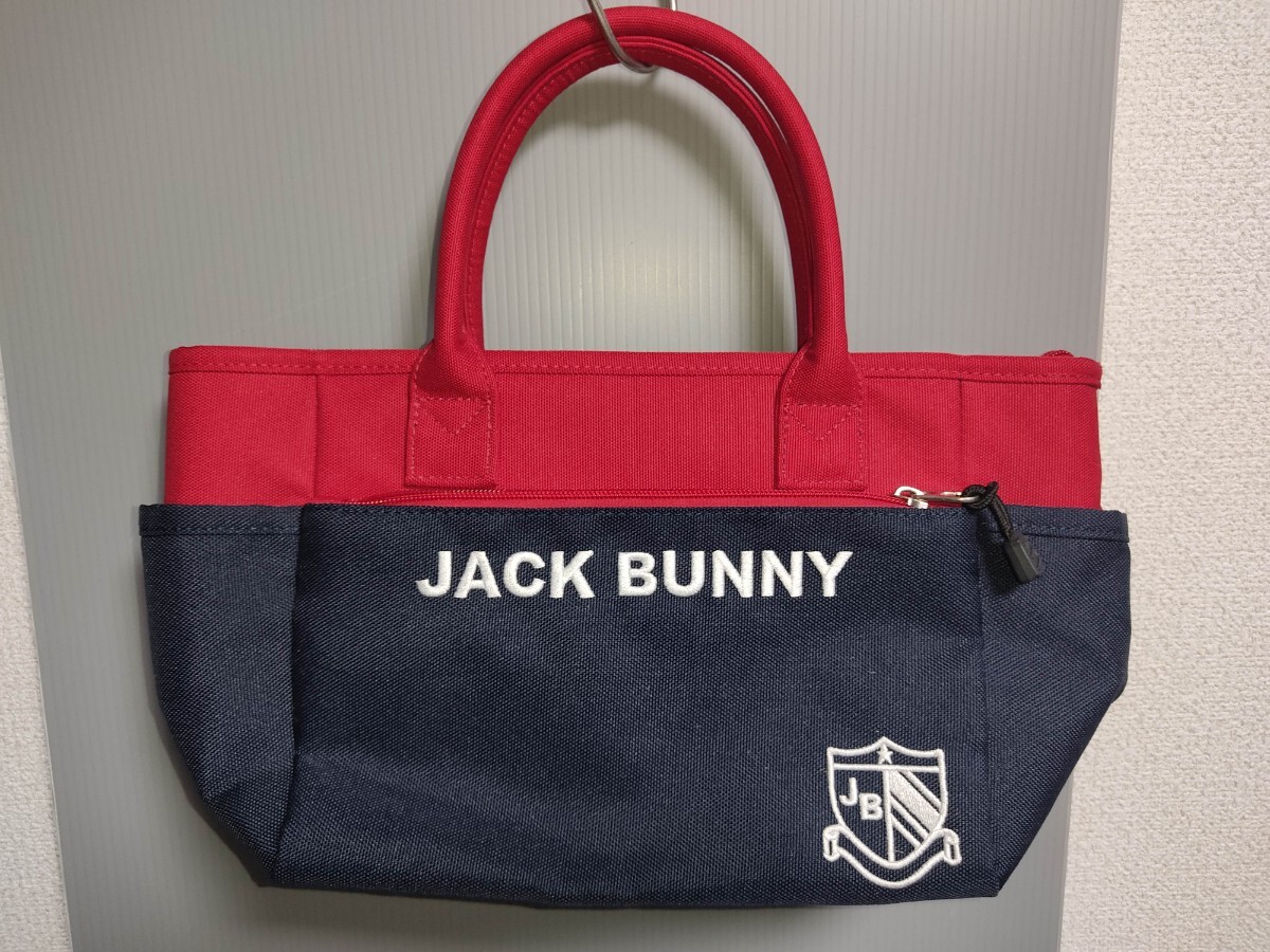 ジャックバニー カートバッグ ラウンドバッグ ミニトートバッグ ネイビー レッド JACK BUNNY ○067の画像1