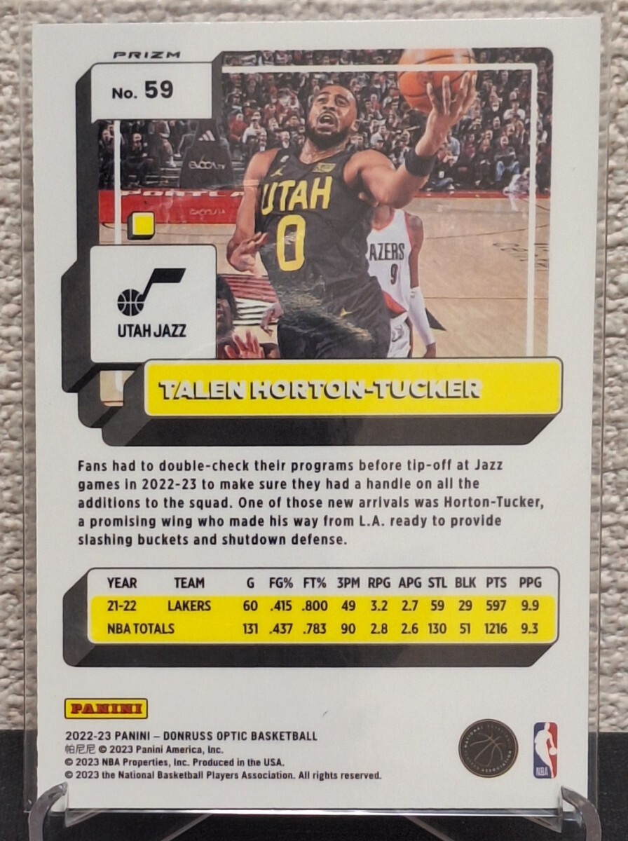 NBA 2022-23 PANINI DONRUSS OPTIC CHOICE テイレン・ホートン＝タッカー Talen Horton-Tuckerの画像2