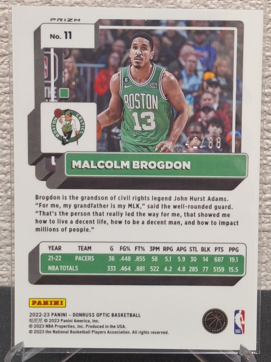 NBA 2022-23 PANINI DONRUSS OPTIC CHOICE マルコム・ブログドン Malcolm Brogdon 限定88枚の画像2