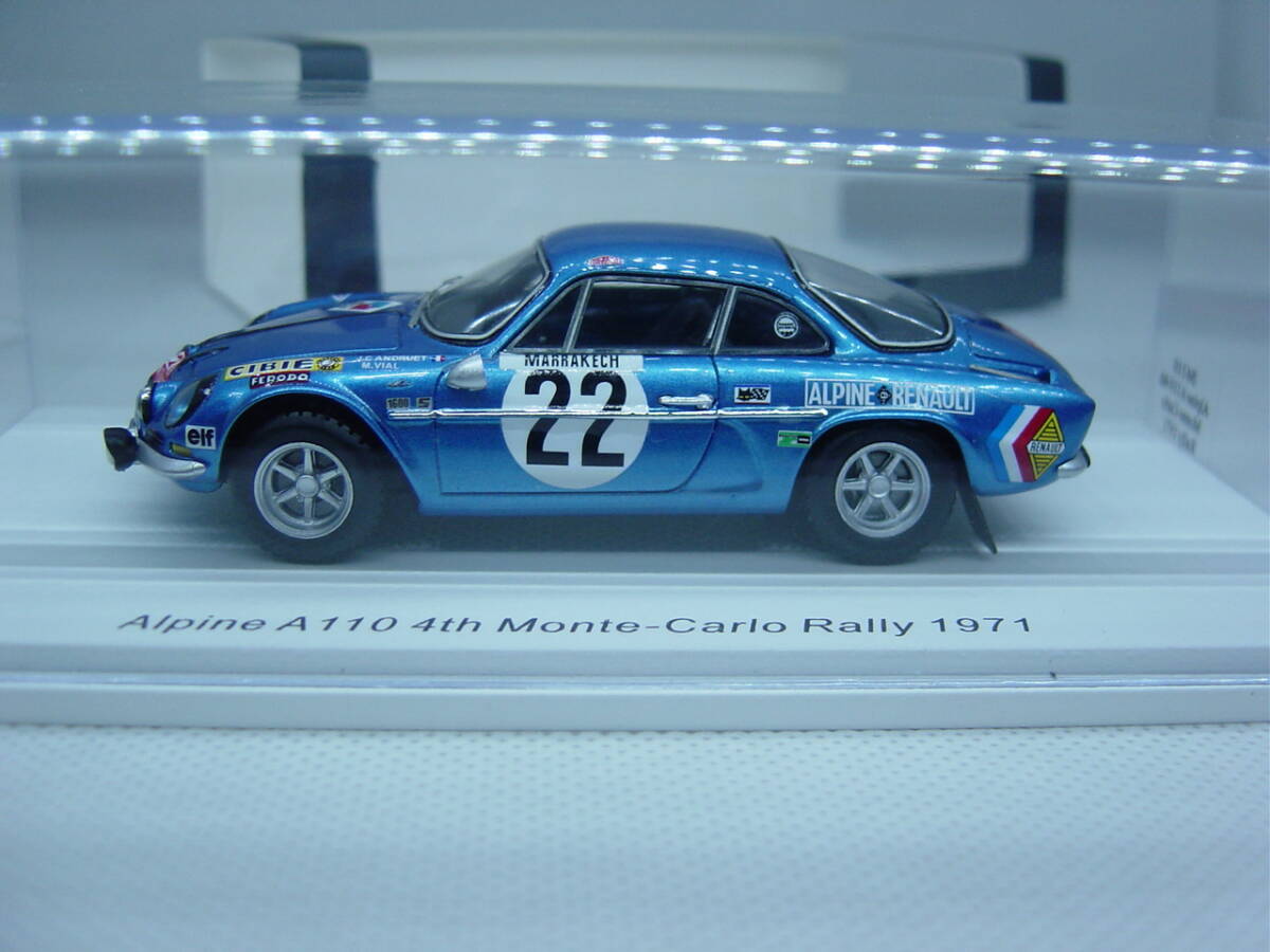 送料350円～ spark 1/43 Alpine A110 4th Monte Carlo Rally 1971 #22 J-C Andruet/M.Vial アルピーヌ モンテカルロ ラリー_画像2