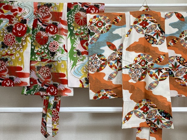 411. Showa Retro * used * pretty child kimono etc. together all 15 point classic pattern / festival / knob skill / doll / pouches / hobby handicrafts / tea utensils / old cloth remake / festival 