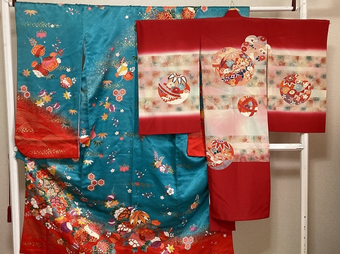 411. Showa Retro * used * pretty child kimono etc. together all 15 point classic pattern / festival / knob skill / doll / pouches / hobby handicrafts / tea utensils / old cloth remake / festival 