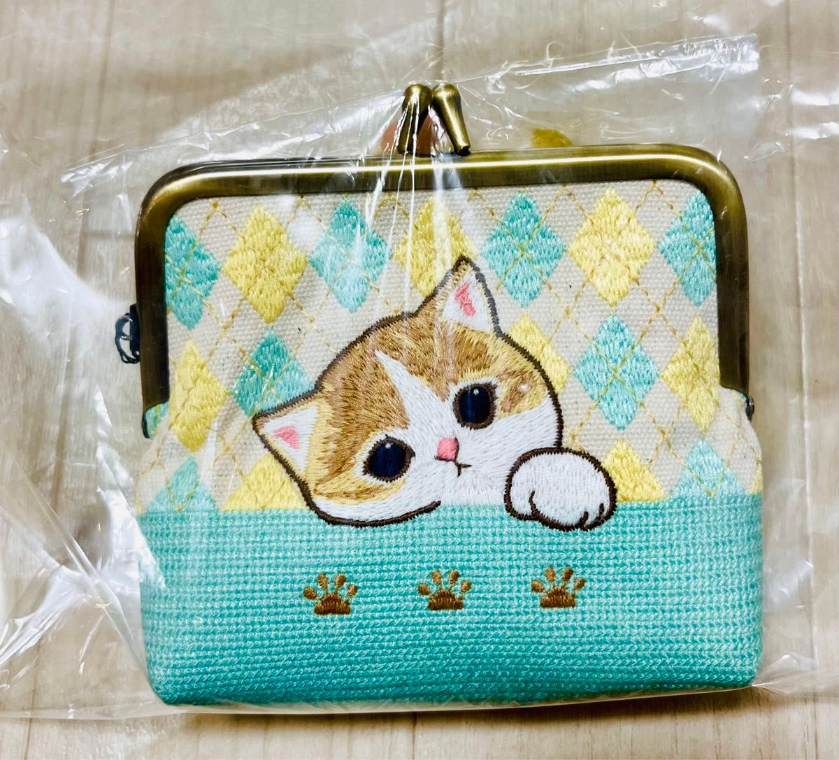 【新品、未使用】mofusand  モフサンド　ポーチ がま口刺繍ミニ