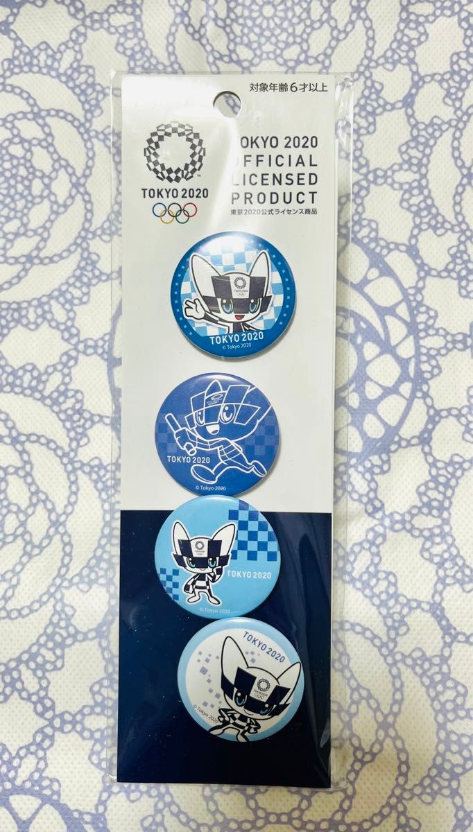 東京オリンピック 2020 オリンピックマスコット ミライトワ缶バッジ4個セット