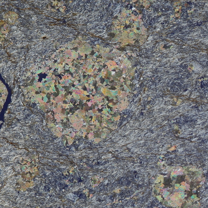  поляризованный свет микроскоп для pre pala-to скальная порода незначительный одна сторона зеленый . камень базальт 1 листов 