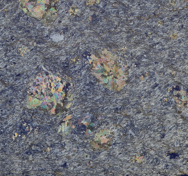  поляризованный свет микроскоп для pre pala-to скальная порода незначительный одна сторона зеленый . камень базальт 1 листов 